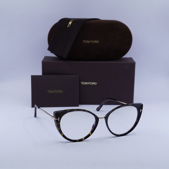 Final Price! Tom Ford FT5815-B 052 Havana/Gold Eyeglasses 54mm - Picture 1 of 11